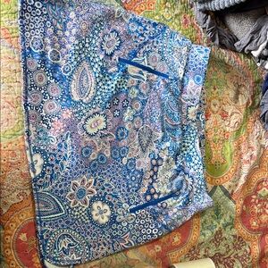 Talbots Blue and Pink Floral Skirt